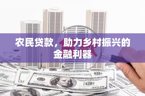 新园农民贷款，助力乡村振兴的金融利器